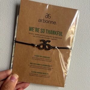 Arbonne Black Bracelet with Silver Beads